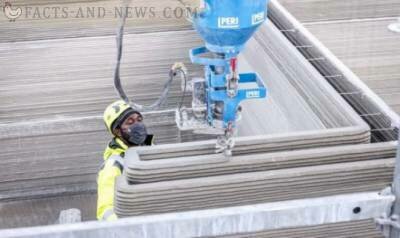 The fastest 3D printer in the world almost completed the construction of a three-story house in Germany